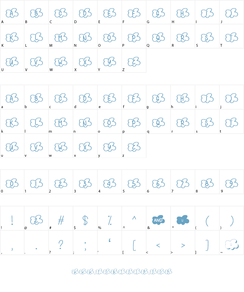 Clouds Smile Too Font Character